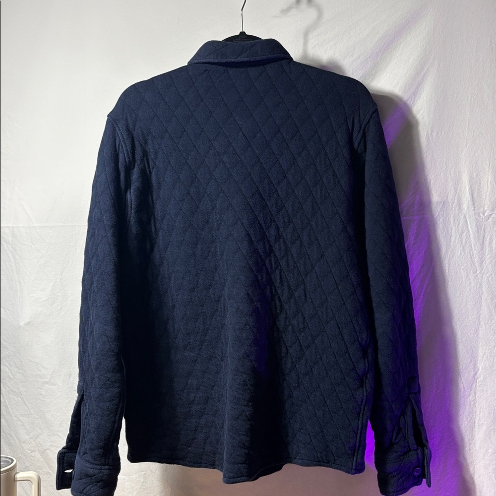 J. Crew Men's Quilted Shirt Jacket - Navy - Picture 4 of 4